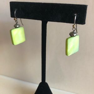 Bright Green Dangle Earrings - 90s style :)